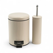 طقم سلة مهملات وفرشاة مرحاض