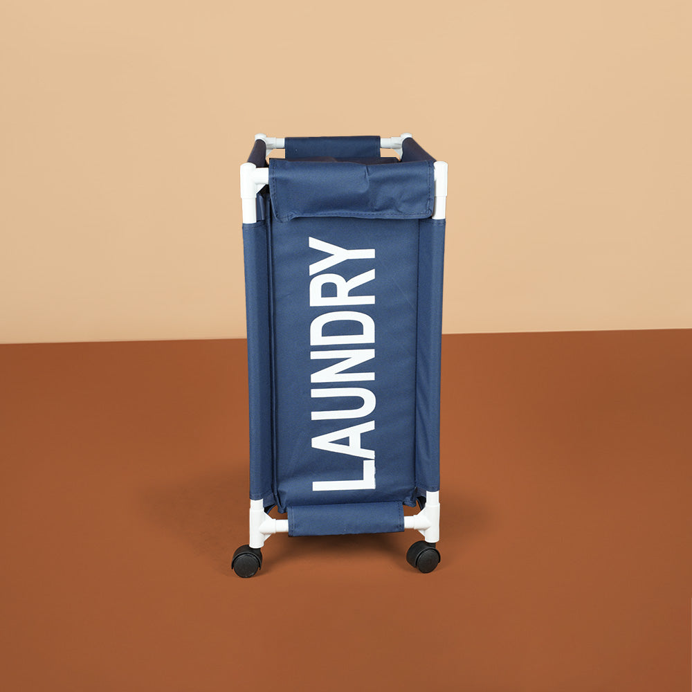 سلة غسيل بعجلات وغطاء