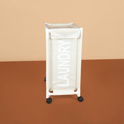 سلة غسيل بعجلات وغطاء