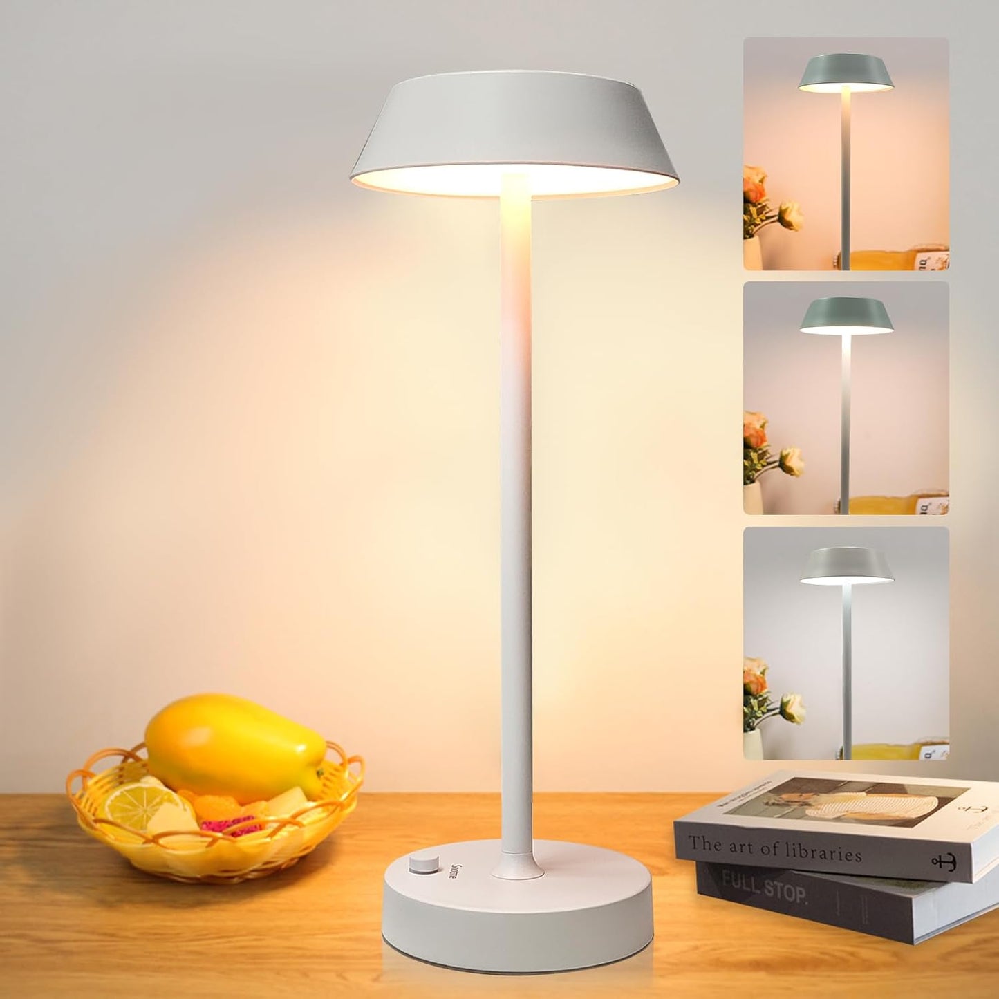 مصباح طاولة معدني قابل للشحن