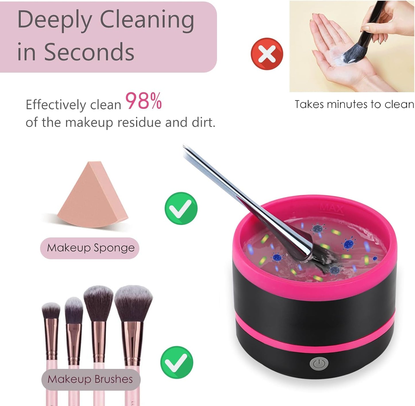 آلة تنظيف فرش المكياج الكهربائية