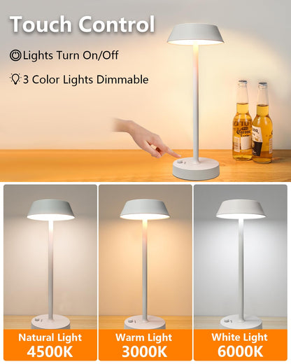 مصباح طاولة معدني قابل للشحن