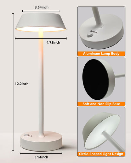 مصباح طاولة معدني قابل للشحن