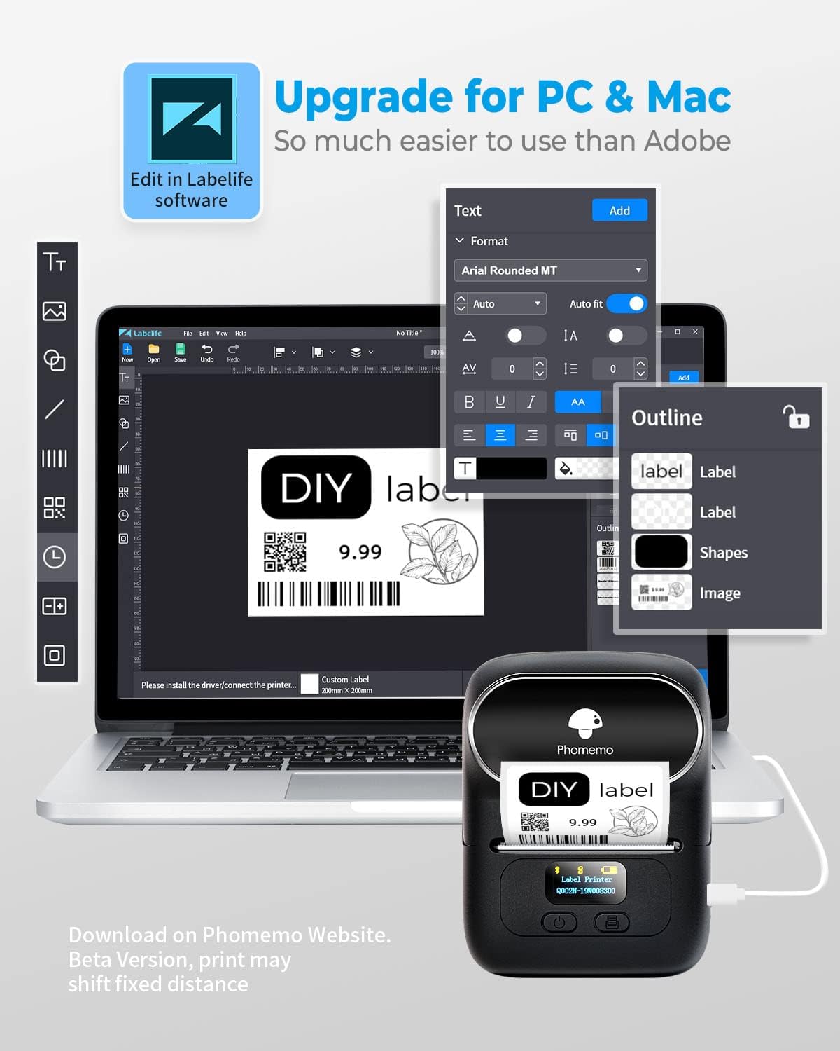 صانع ملصقات الطابعة Phomemo M110 2