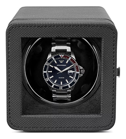 صندوق ساعة من الجلد دوران تلقائي