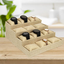 صندوق تخزين للساعة مع 12 وسادة شبكية