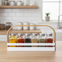 منظم توابل فاخر مع عبوات زجاجية