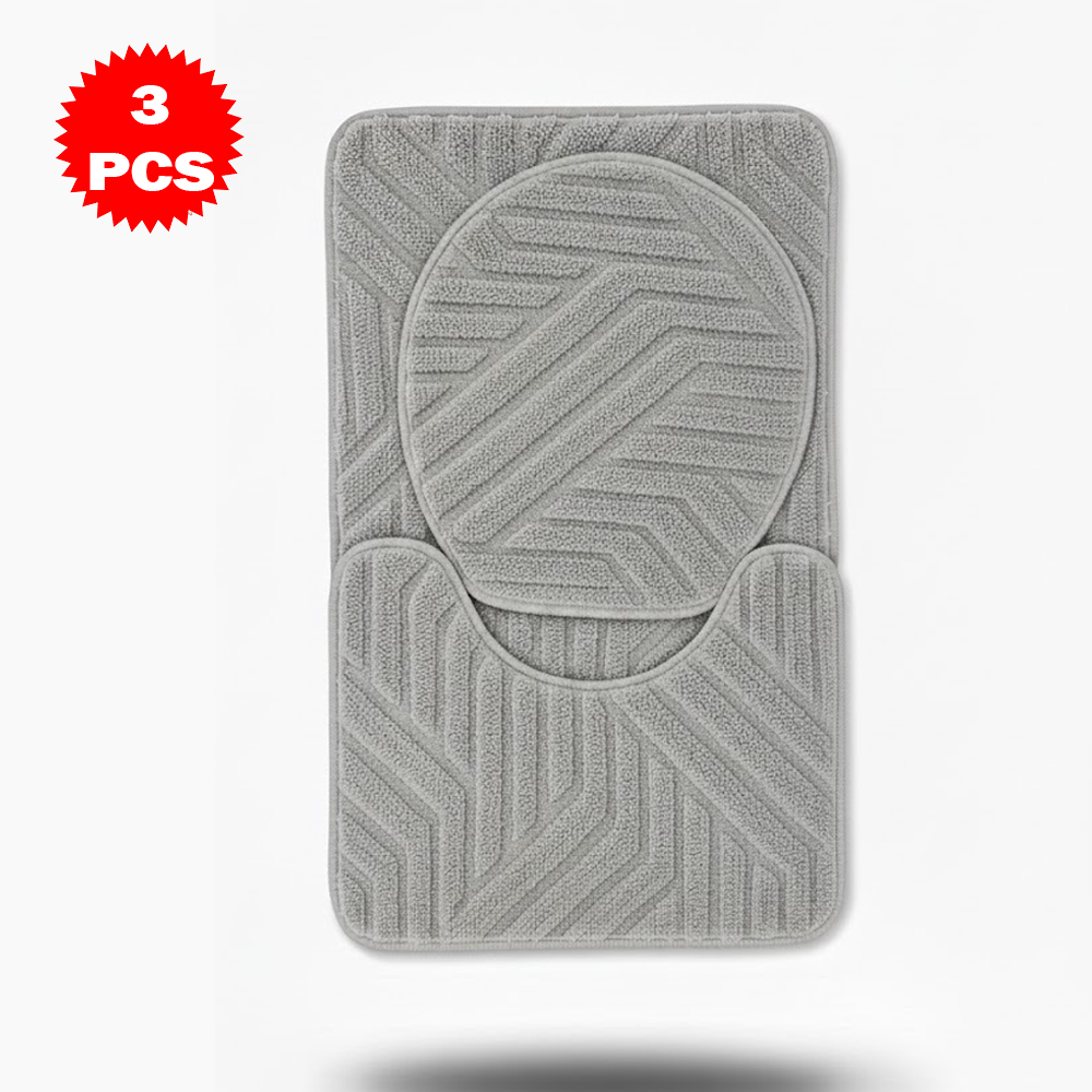 طقم سجاد حمام من 3 قطع مضاد للانزلاق