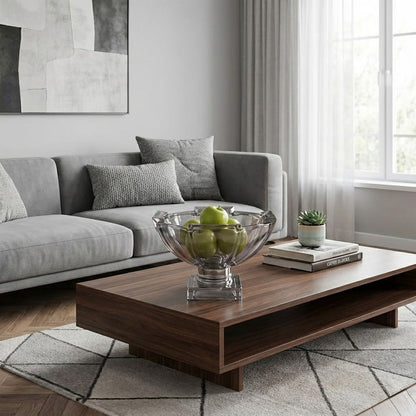 وعاء فاكهة من الكريستال على قاعدة