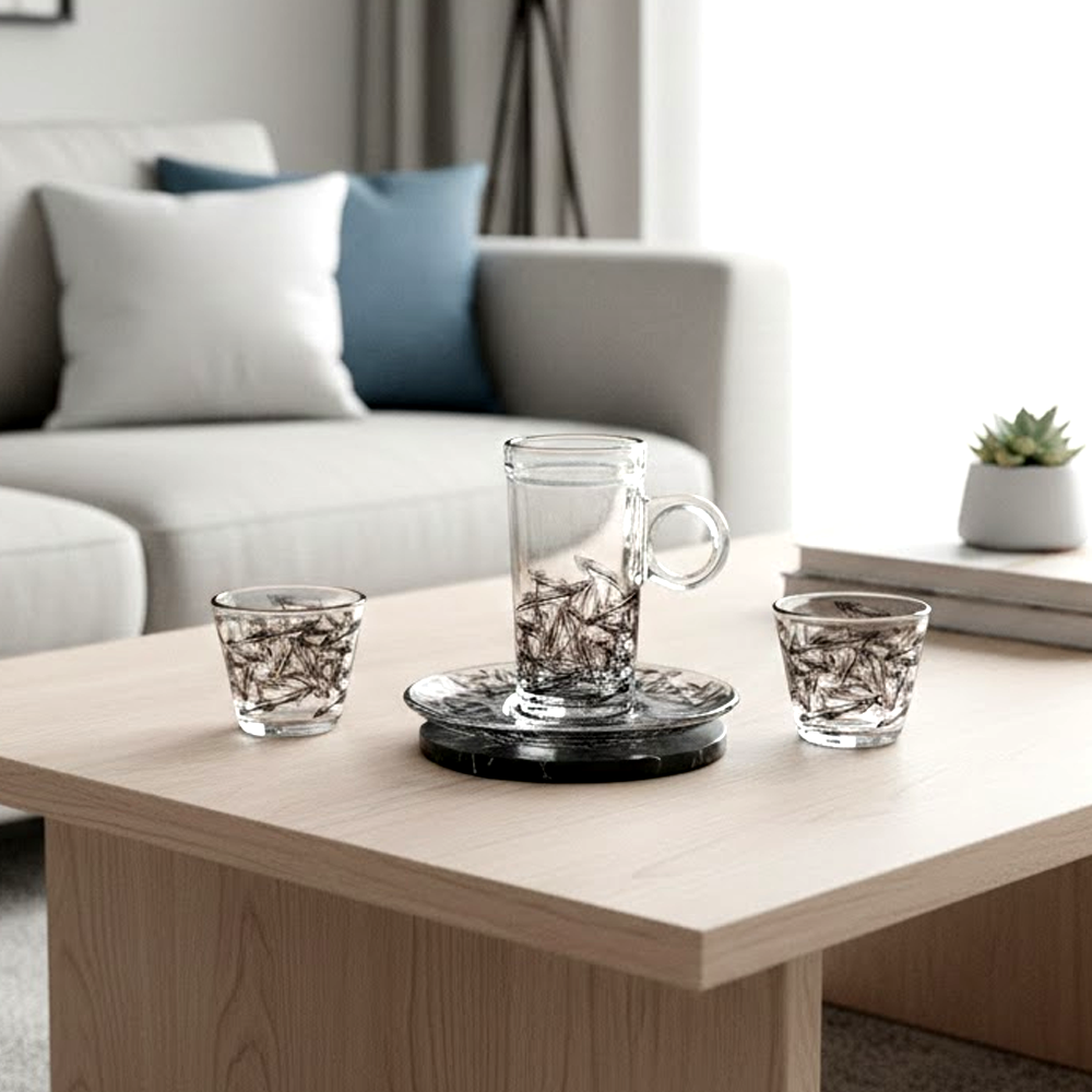 طقم استكانة وفنجان 18قطعة