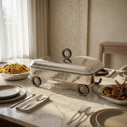 سخان تقديم طعام بغطاء معدني