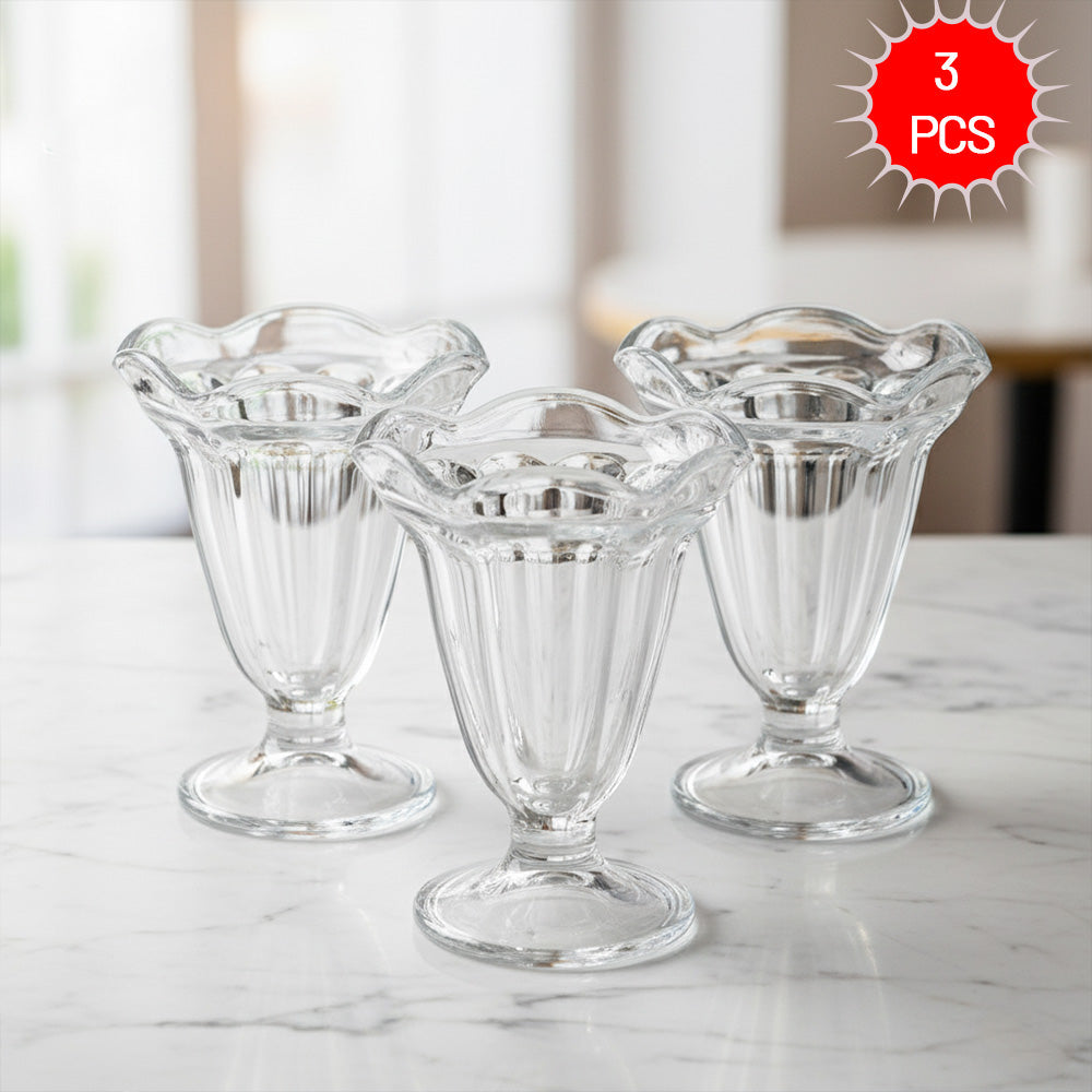 كوب آيس كريم زجاجي كلاسيكي