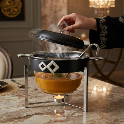 طقم سخان حساء زجاجي