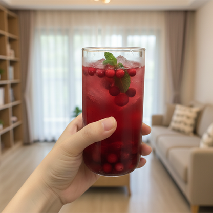 طقم أكواب زجاجية طويلة شفافة