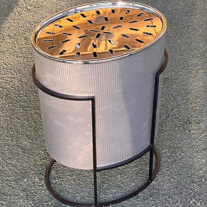 دوة و شواية معدنية شكل بيضاوي