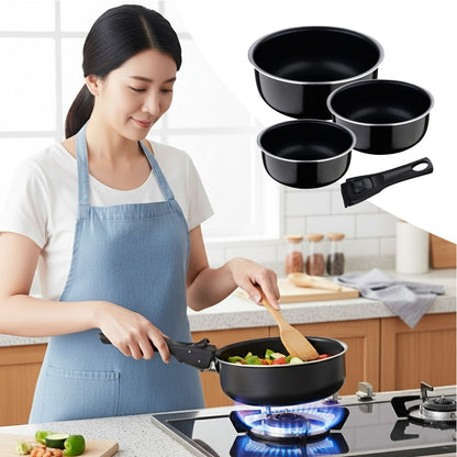 طقم قدور بمقبض قابل للفصل