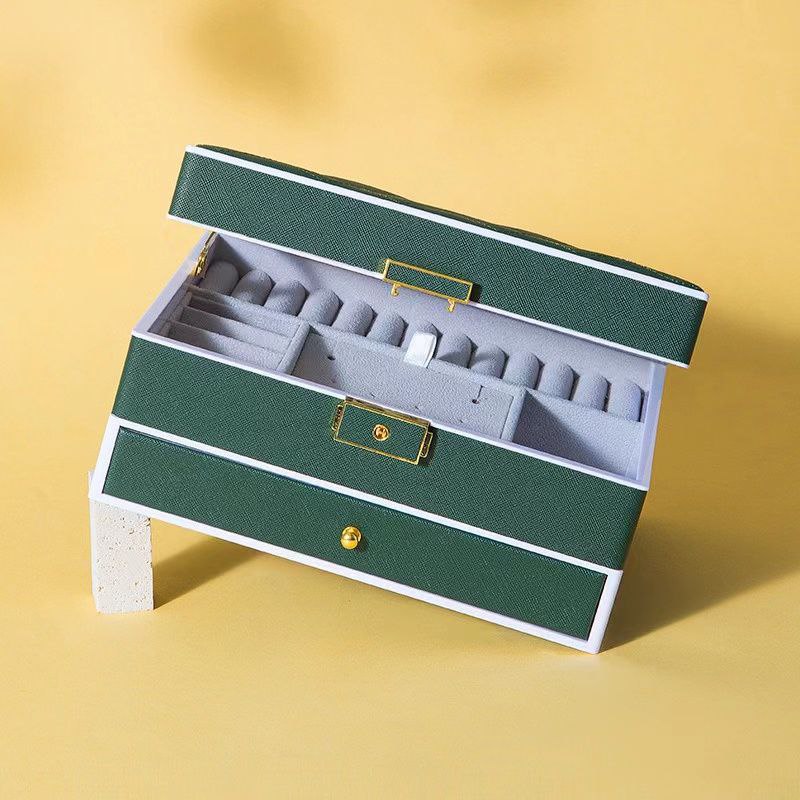 صندوق مجوهرات نسائي 2 طبقة