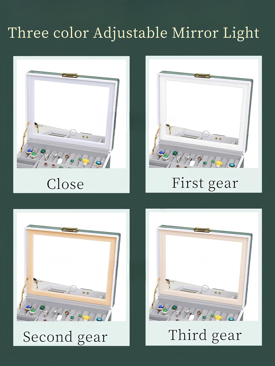 صندوق مجوهرات نسائي 2 طبقة