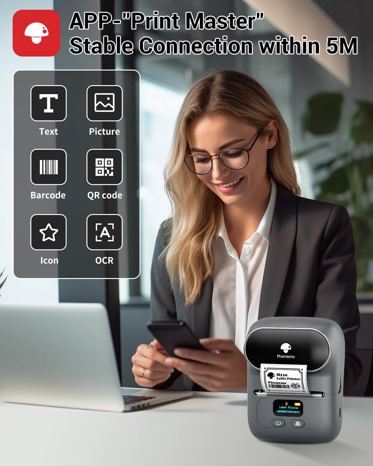Phomemo M110 Thermal Mini Printer - Gray