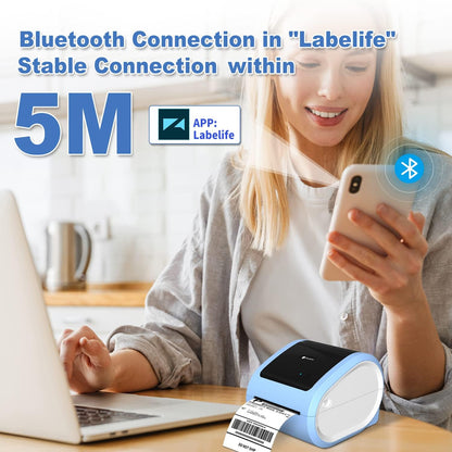 طابعة حرارية لملصقات الشحن  / أزرق