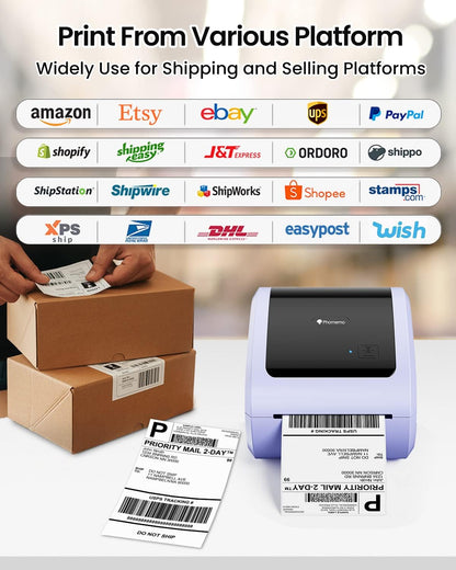 Phomemo D520-BT Thermal Label Printer / Purple