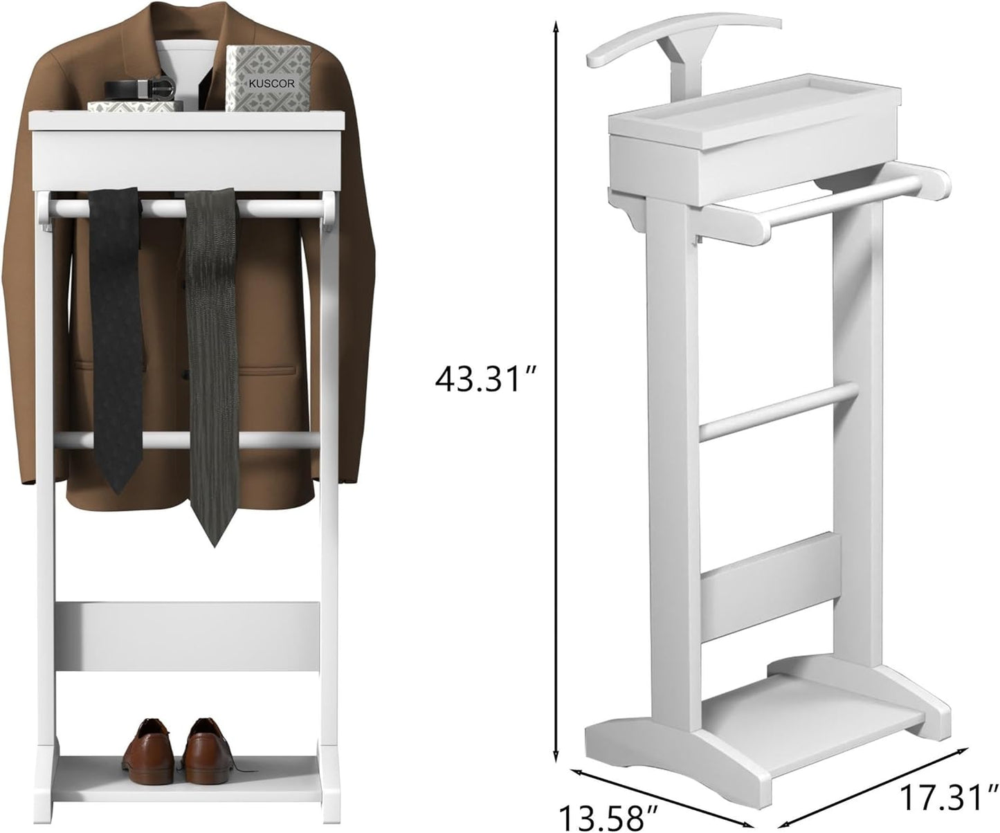حامل ملابس مع طاولة علوية