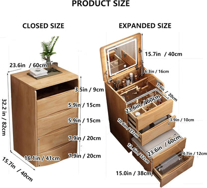طاولة لمستحضرات التجميل مع مرآة مضيئة