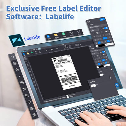 طابعة حرارية لملصقات الشحن  / أزرق