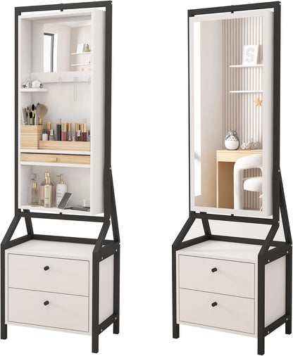 خزانة مجوهرات وماكياج  مع مرآة