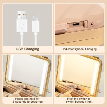 حقيبة مكياج مضيئة - مرآة بإضاءة LED