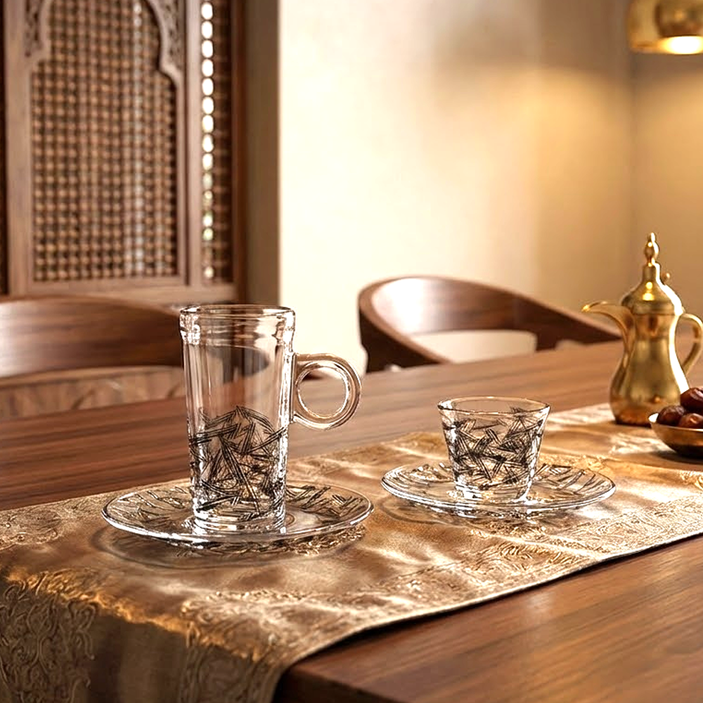 طقم استكانة وفنجان 18قطعة