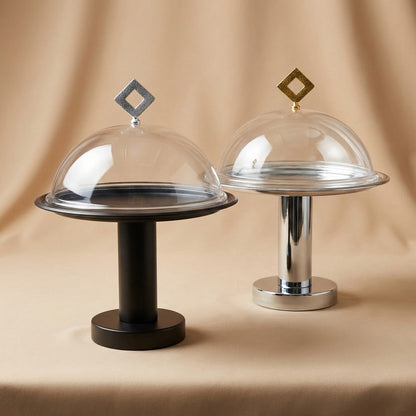 طبق كيك تقديم بغطاء