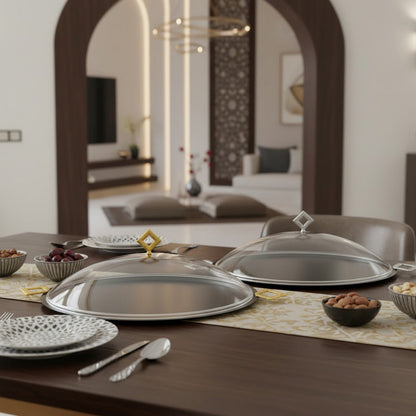 صينية تقديم بغطاء مقبب - كبير