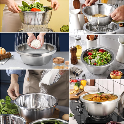 طقم مصفاة ووعاء ستانلس ستيل