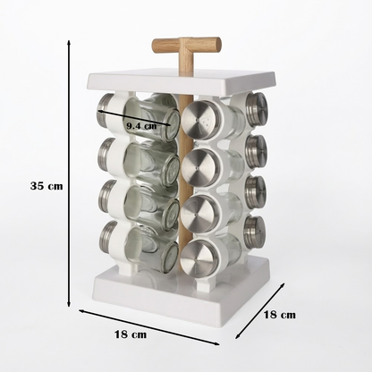 منظم بهارات دوار مع 16 علبة