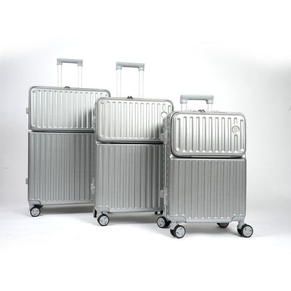 حقيبة سفر بإطار من الألومنيوم مع قفل إدارة أمن النقل، 3 قطع