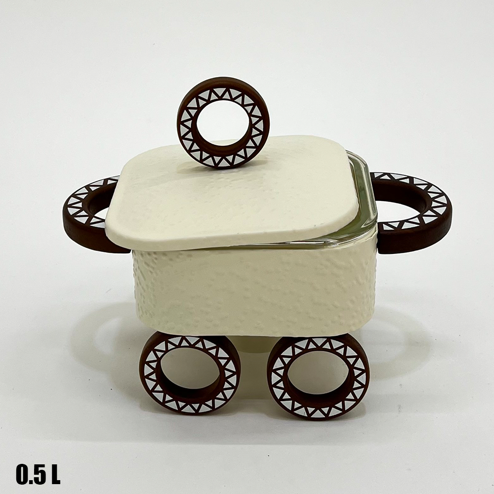 سخان طعام زجاجي مربع صغير 0.5 لتر