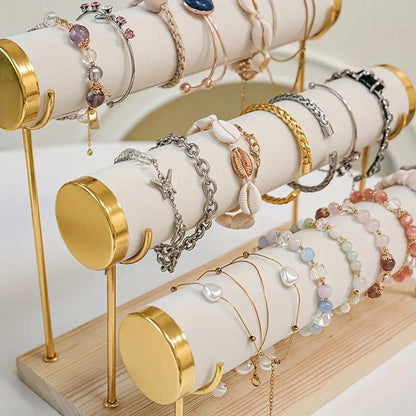 حامل مجوهرات من الخشب 3 طبقات