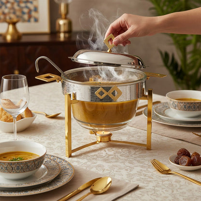 طقم سخان حساء زجاجي