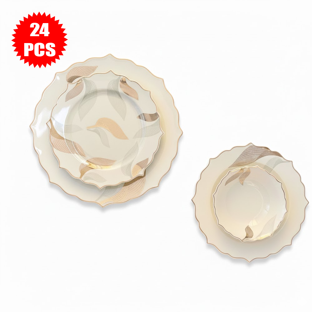 طقم أطباق مائدة فاخر 24 قطعة