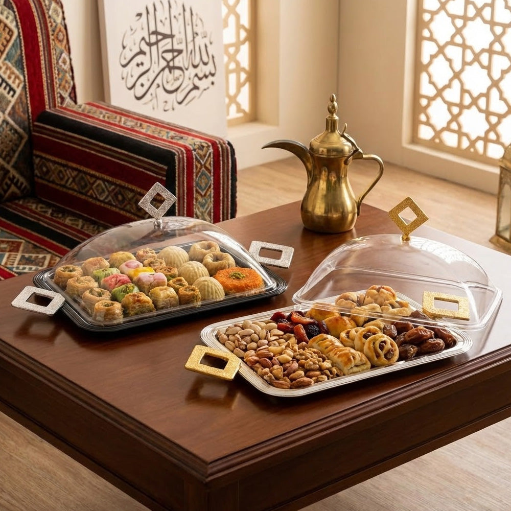 طبق تقديم صغير مع غطاء