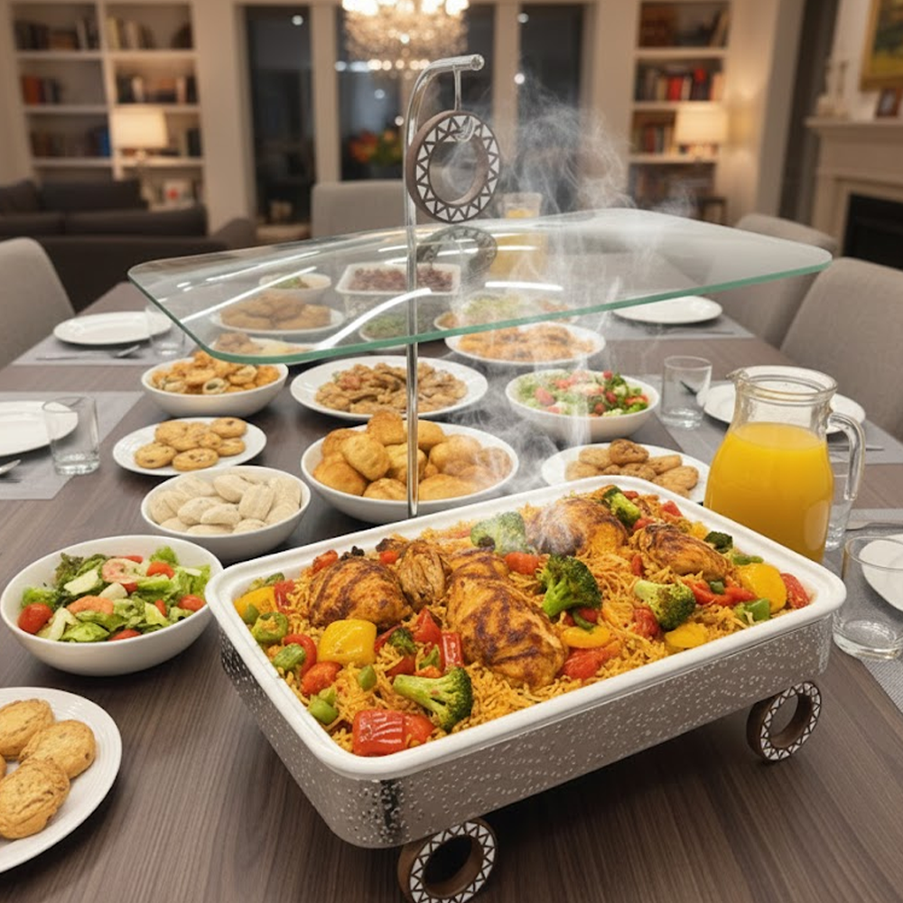 سخان طعام بغطاء زجاجي 3 لتر