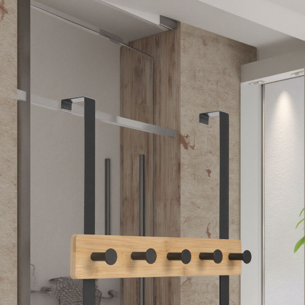 علاقة باب خشبية من الخيزران والمعدن