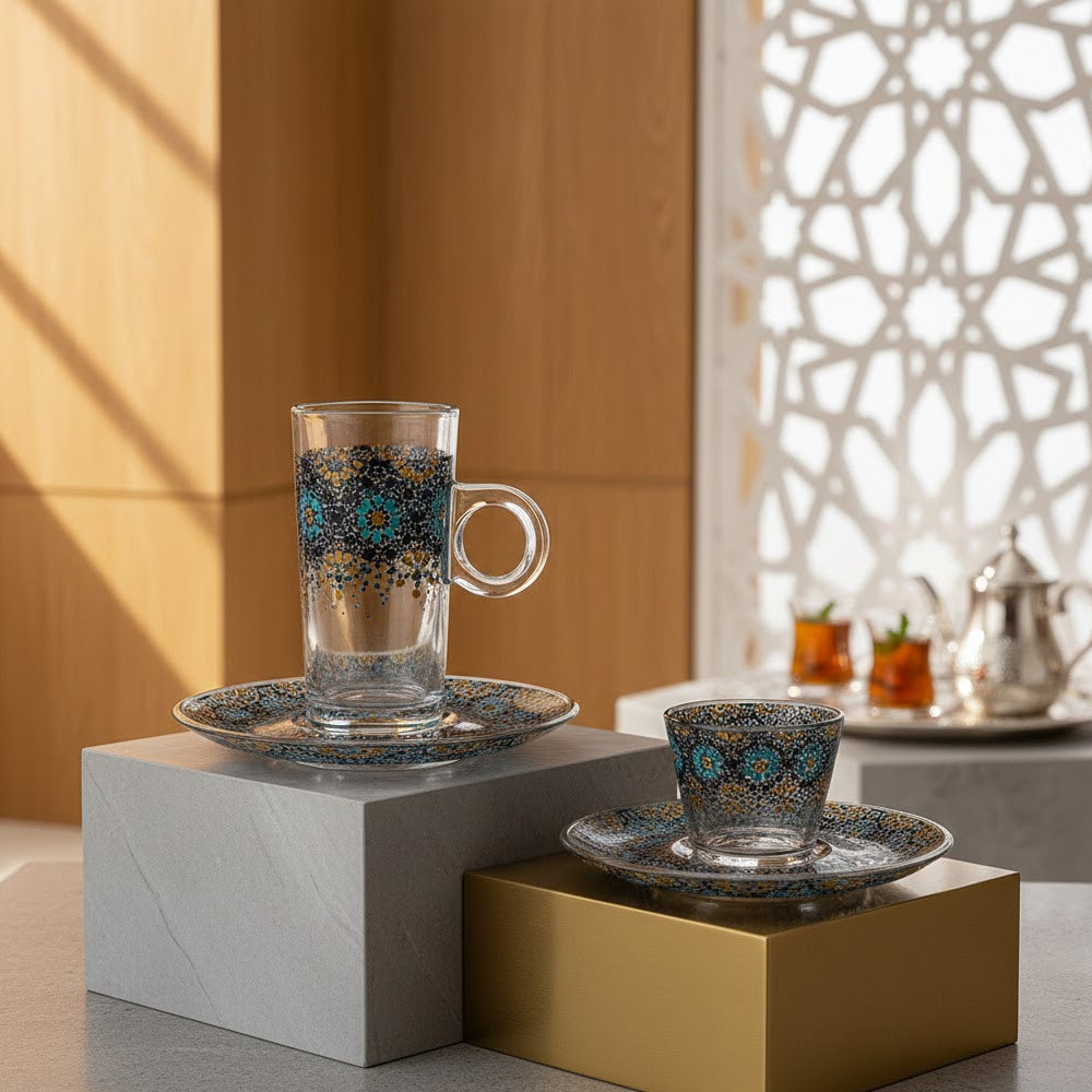 طقم استكانة وفنجان 18قطعة