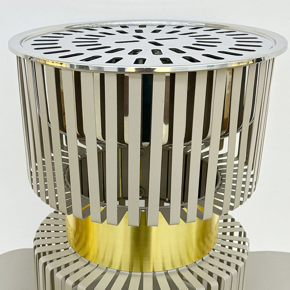 دوة و شواية معدنية بإطار ذهبي