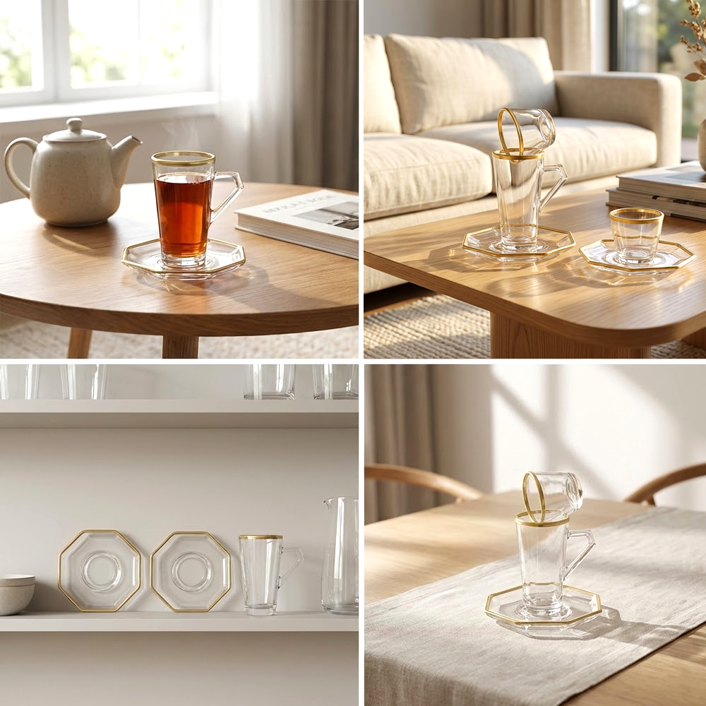 طقم استكانة وفنجان 18قطعة