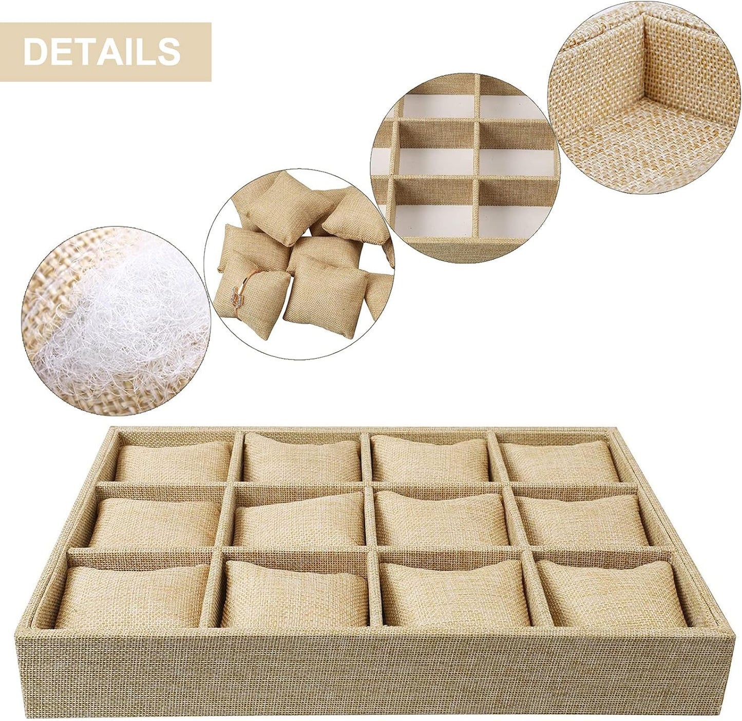 صندوق منظم للساعات والإكسسوارات 12 فتحة