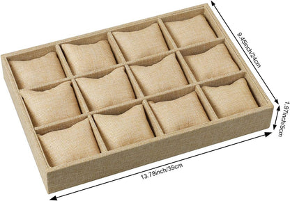 صندوق منظم للساعات والإكسسوارات 12 فتحة