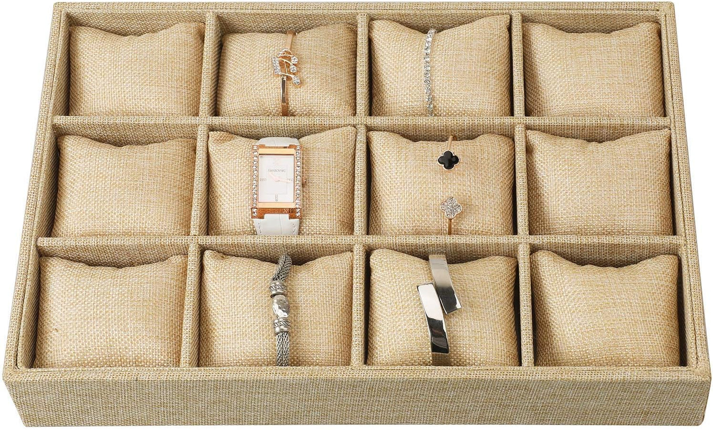 صندوق منظم للساعات والإكسسوارات 12 فتحة