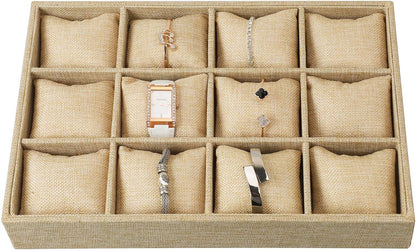 صندوق منظم للساعات والإكسسوارات 12 فتحة